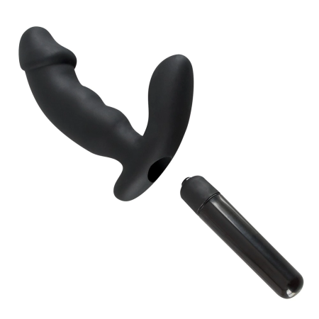 Rebel Black Intimate Vibe with Perineal Stimulator 15cm Silicone