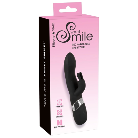 Sweet Smile Rechargeable Rabbit Vibrator Dual Motor Silicone 21cm
