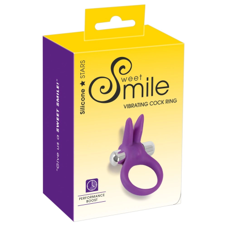 Sweet Smile Rabbit Vibrating Ring Flexible Ears Silicone 6.5cm