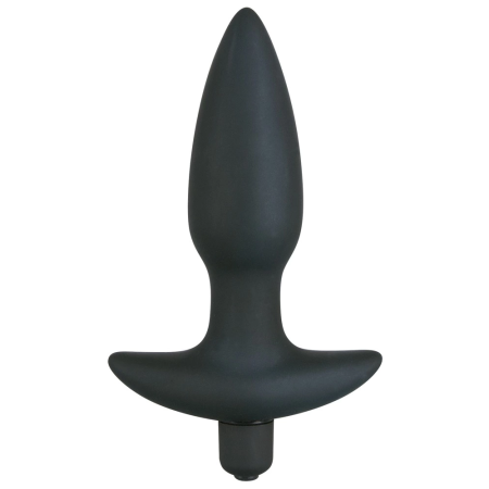Black Velvet Medium Vibrating Anal Plug Silicone 15 cm Black