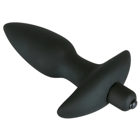 Black Velvet Medium Vibrating Anal Plug Silicone 15 cm Black
