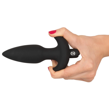 Black Velvet Medium Vibrating Anal Plug Silicone 15 cm Black
