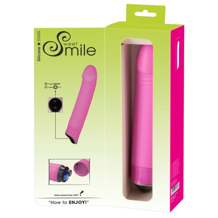 Smile Happy Pink Vibrator 7-Mode Curved Model - Compact Design