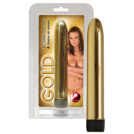 You2Toys Gold Vibrator 17 cm Multi-Speed ABS Shiny Finish