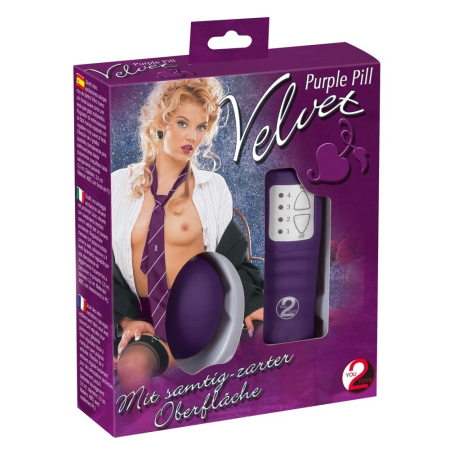 You2Toys Velvet Purple Pill Intimate Massager with Remote, Black 6cm