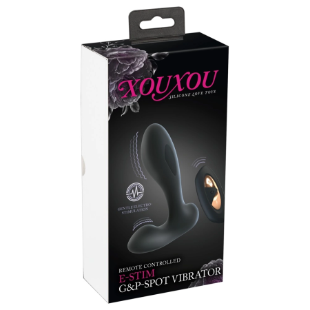 XOUXOU RC E-Stim G&P-Spot Intimate Vibrating Device, 12.3 cm, Black