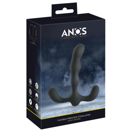ANOS Prostate Plug 3-Motor Silicone Model, Waterproof, 13cm, Black