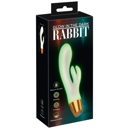 You2Toys Glow Rabbit Rechargeable Silicone Intimate Device, 19.5 cm