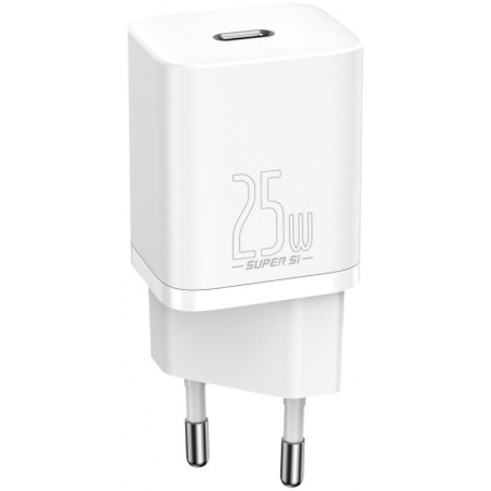 Baseus Super Si Quick Charger 25W su USB-C kabeliu 1m balta