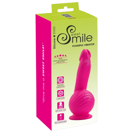 Sweet Smile Powerful Vibrator Silicone Dual Motor 19cm Black