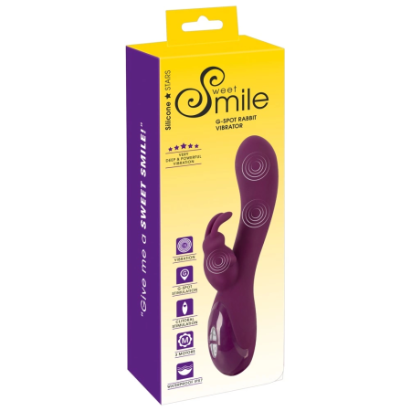 Sweet Smile Rabbit Vibe Silicone Model, 3 Motors, Waterproof, 21.4 cm