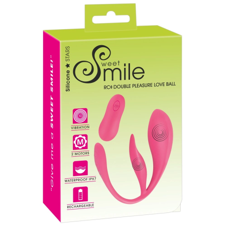 Sweet Smile RC Double Pleasure Intimate Vibration System, 26cm, Pink