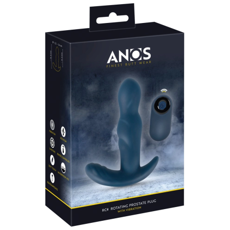 ANOS RC Rotating Plug with Remote - Black, 13.3 cm, Silicone