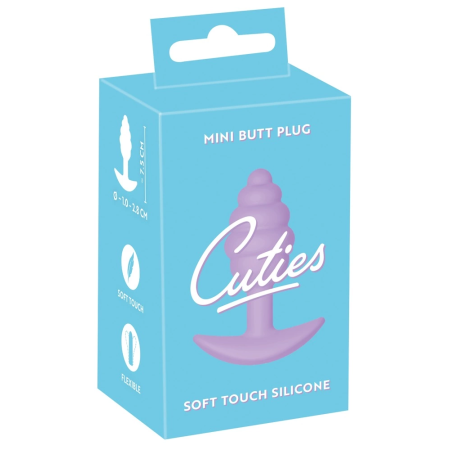 Cuties Silicone Compact Plug Purple - Textured Beginner’s Model 7.5 cm
