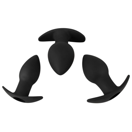 Black Velvets Anal Training Silicone Plug Set with 10-Mode Vibrating System