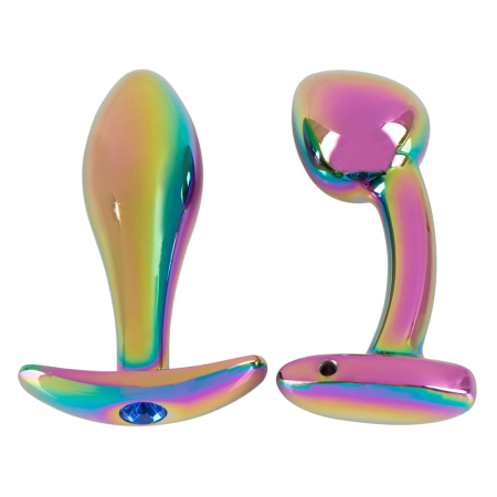 ANOS Rainbow Metal Plug Set - 2-Piece, Tapered & Curved, Coloured Finish