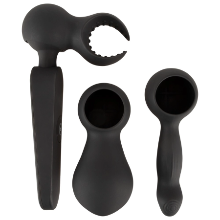 Couples Choice Wand Multi-Attachment Vibrating Massager, 21.5 cm, Black