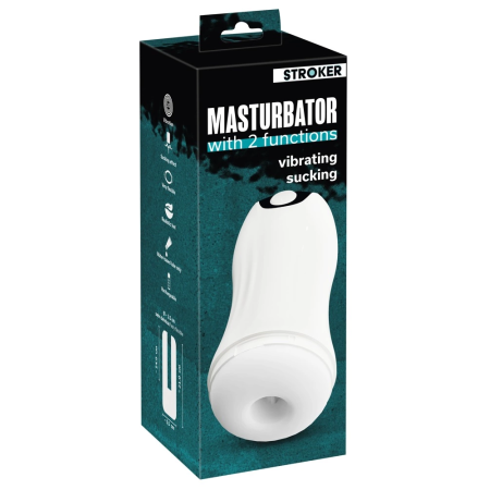 Stroker Dual Action Intimate Machine with Vibration & Suction, 21 cm