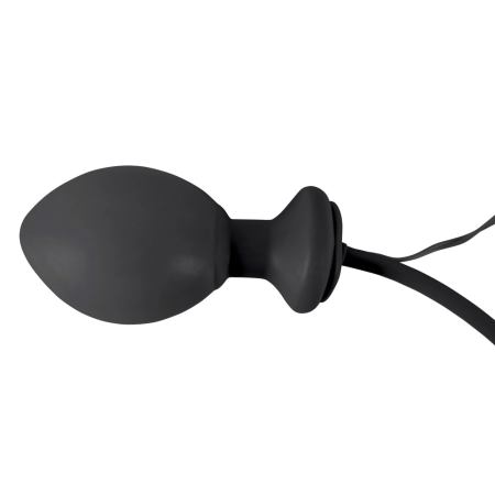 Fanny Hill’s Inflatable Black Plug with Vibration, 12 cm, Latex