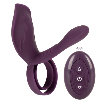 Couples Choice RC Intimate Ring Vibrator with Remote, Black, Rechargeable