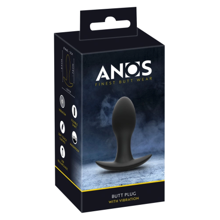 ANOS Mini Plug Vibrating Silicone Black 20 Modes Compact Size