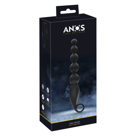 ANOS Vibrating Anal Beads Flexible 7-Mode Silicone 22.1cm Black