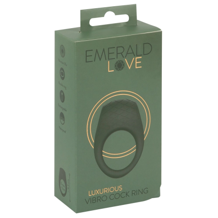 Emerald Love Luxurious Vibrating Ring 10 Modes USB Rechargeable Black