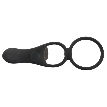 Black Velvets Couples Intimacy Vibrator Dual Ring Waterproof Black