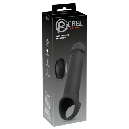 Rebel RC Intimate Extension Sleeve 8cm Vibrating Black Adjustable