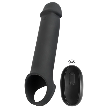 Rebel RC Intimate Extension Sleeve 8cm Vibrating Black Adjustable