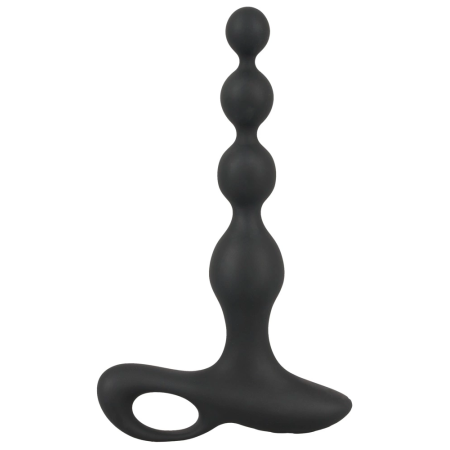 Bad Kitty BV Rechargeable Vibrating Anal Beads Silicone Black 20cm
