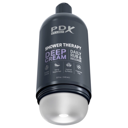 PDX Plug Shower Therapy Deep Cream Intimate Machine, Discreet Bottle, 20.7 cm