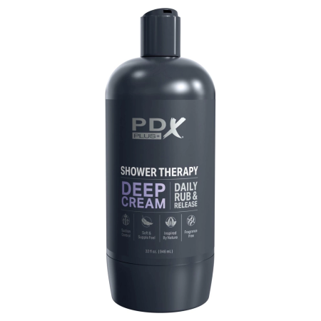 PDX Plug Shower Therapy Deep Cream Intimate Machine, Discreet Bottle, 20.7 cm