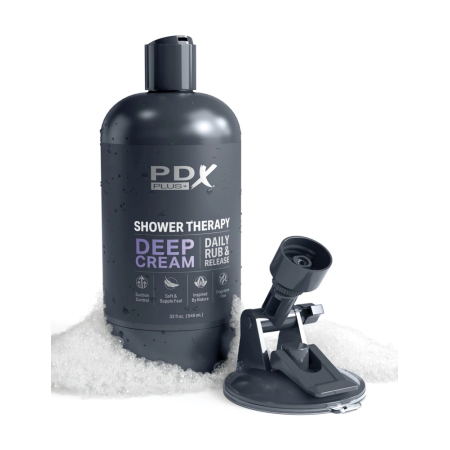 PDX Plug Shower Therapy Deep Cream Intimate Machine, Discreet Bottle, 20.7 cm