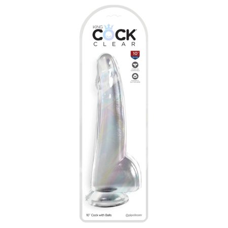 King Cock Clear 10" Intimate Model with Suction Base Transparent