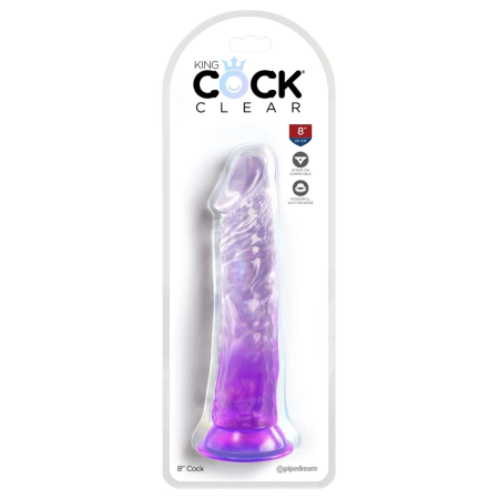 King Cock Clear 8" Intimate Machine Purple TPE Suction Base 21.8 cm