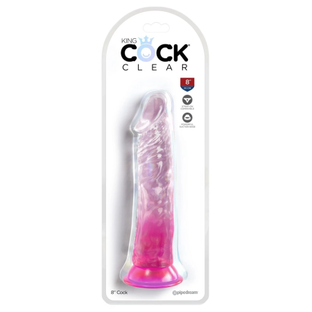 King Cock Clear Model 8 Transparent Pink - Flexible TPE System 21.8cm