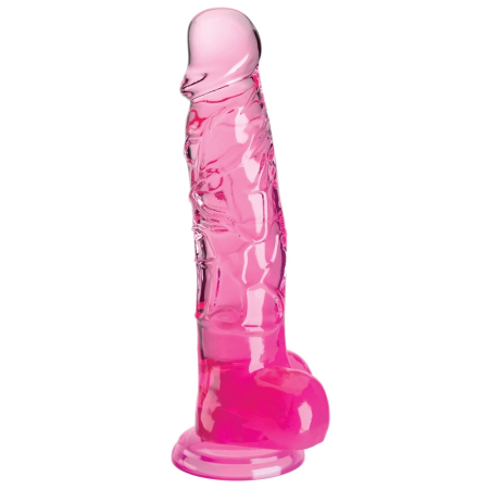 King Cock Clear 8" Pink Anatomical Model with Suction Base