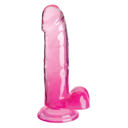 King Cock Clear 7 Pink Firm Transparent Model with Suction Base