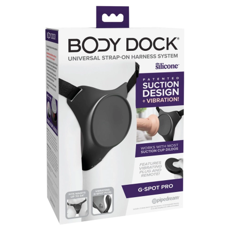 Pipedream Body Dock G-Spot Pro Harness with Vibrating Plate, Adjustable Straps