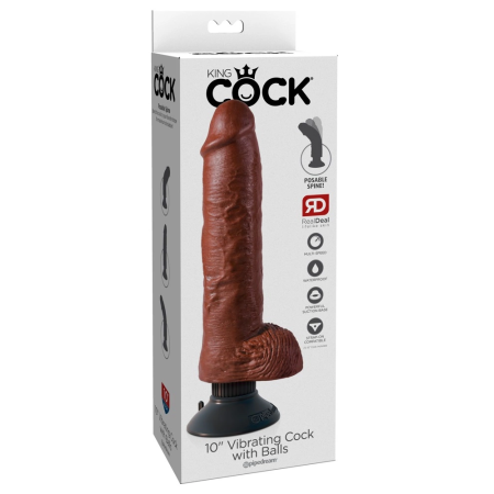 Pipedream King Cock 10" Flexible Vibrating Model with Suction Cup, Beige