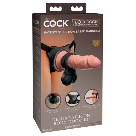 King Cock Elite Deluxe Silicone Body Dock Kit with Adjustable Harness