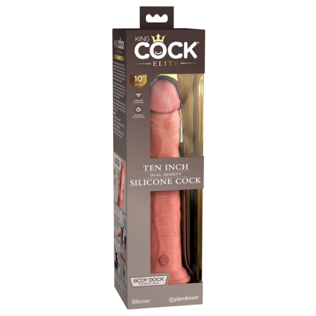 King Cock Elite 10” Dual Density Silicone Anatomical Model, Light Tone