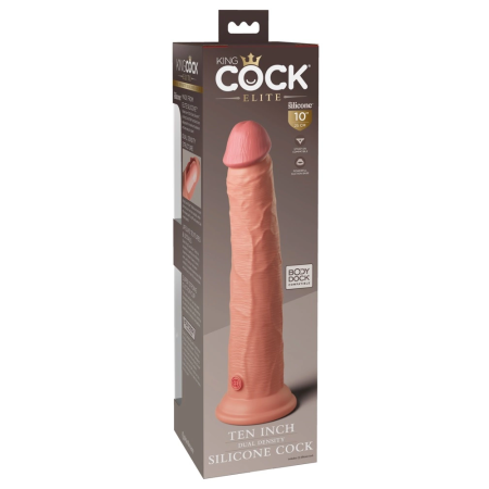 King Cock Elite 10” Dual Density Silicone Anatomical Model, Light Tone
