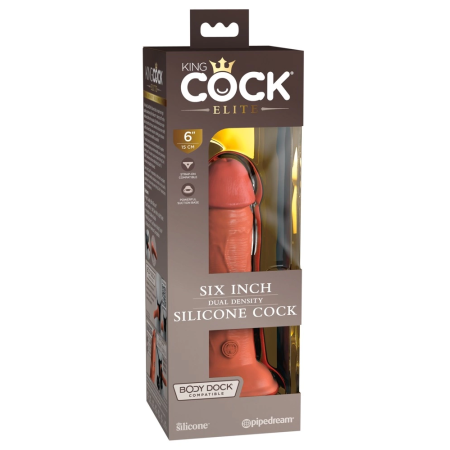 King Cock Elite KCE 6 Tan Dual Density Intimate Machine Silicone 18cm