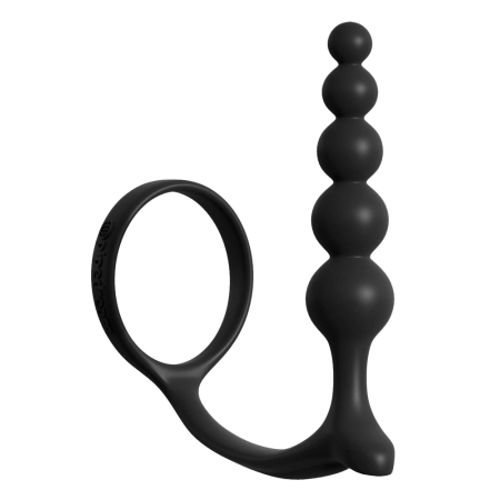 CalExotics AF Ass-Gasm Intimate Silicone Duo Ring & Anal Beads 12cm