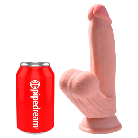King Cock Plus 7” 3D Fanta Flesh Model with Swinging Anatomical Base, Beige