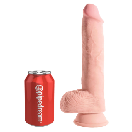 King Cock Plus 10" Dual-Density Model with Testicles & Suction Cup, Beige