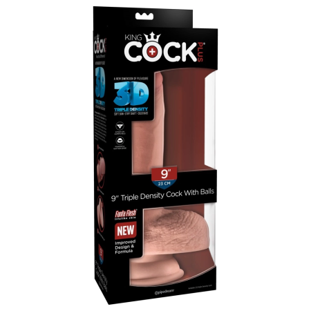 King Cock Plus 9" Intimate Device with Flexible Core, Suction Base, TPE