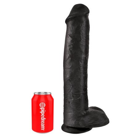 King Cock 15" Anatomical Model with Suction Cup & Strap-On Compatibility, Dark